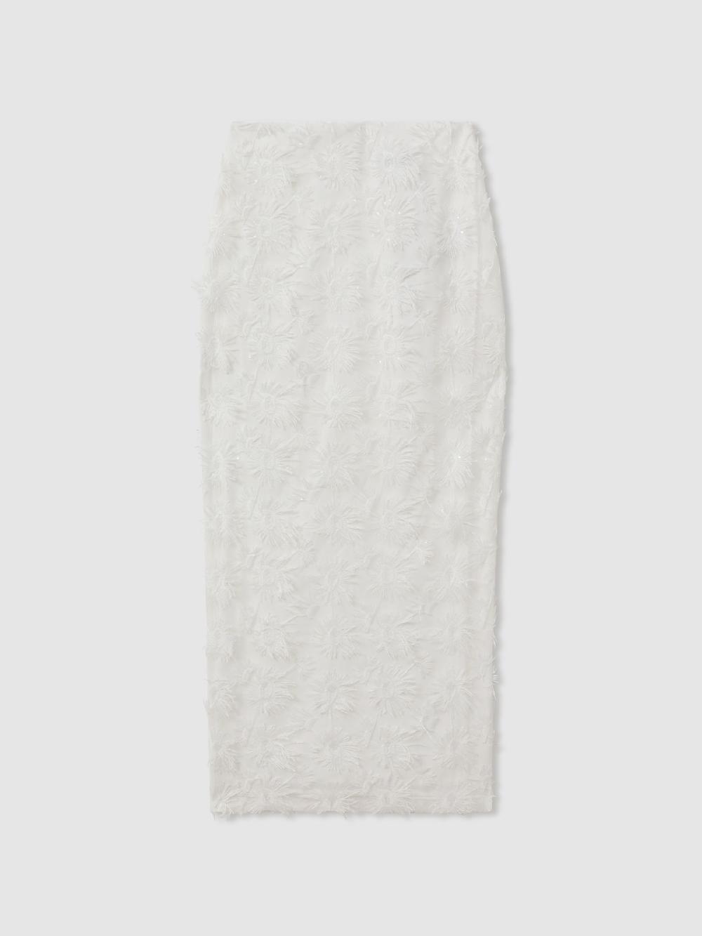 Reiss Anna Quan Skirt In White