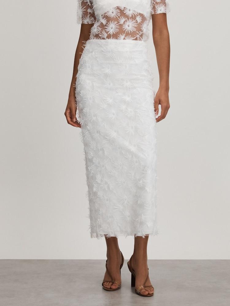 reiss Anna Quan Skirt in White