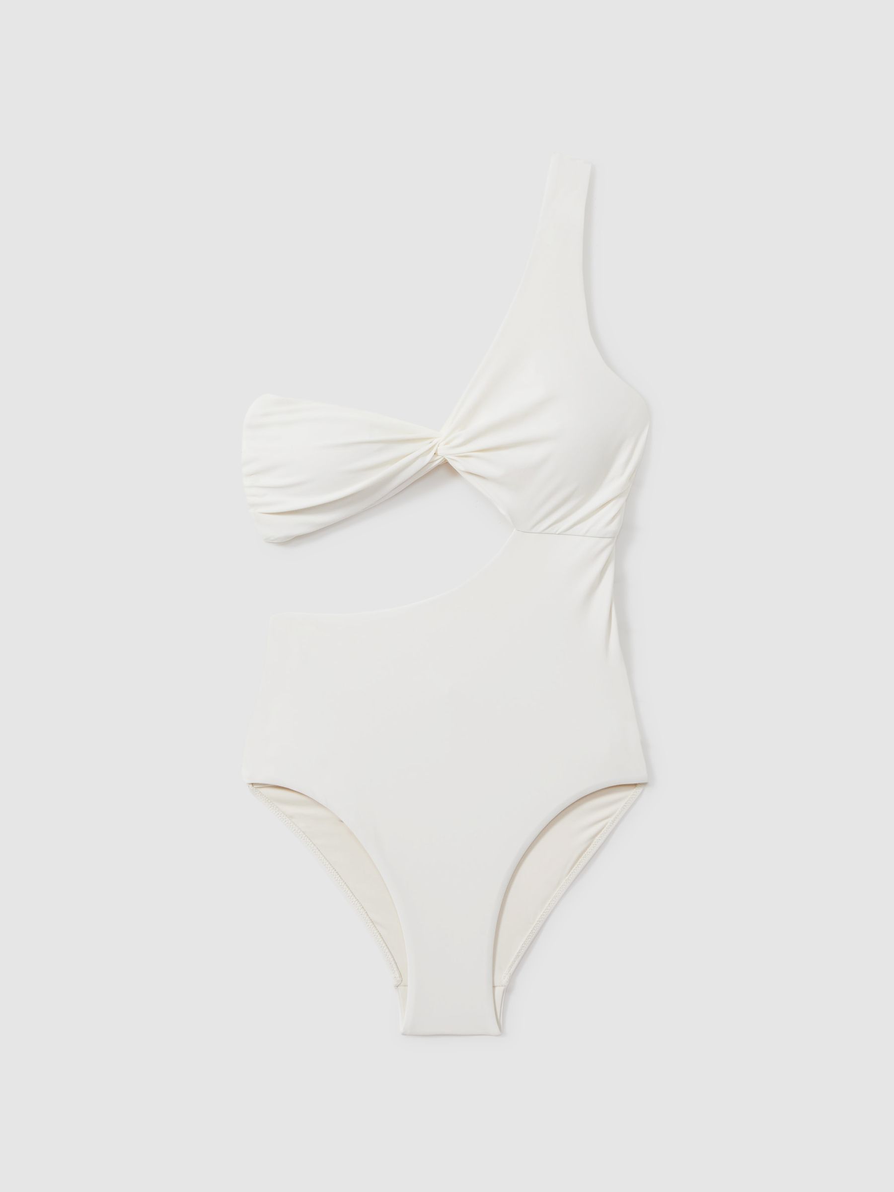 Reiss Asymmetric Cut-Out Swimsuit In White