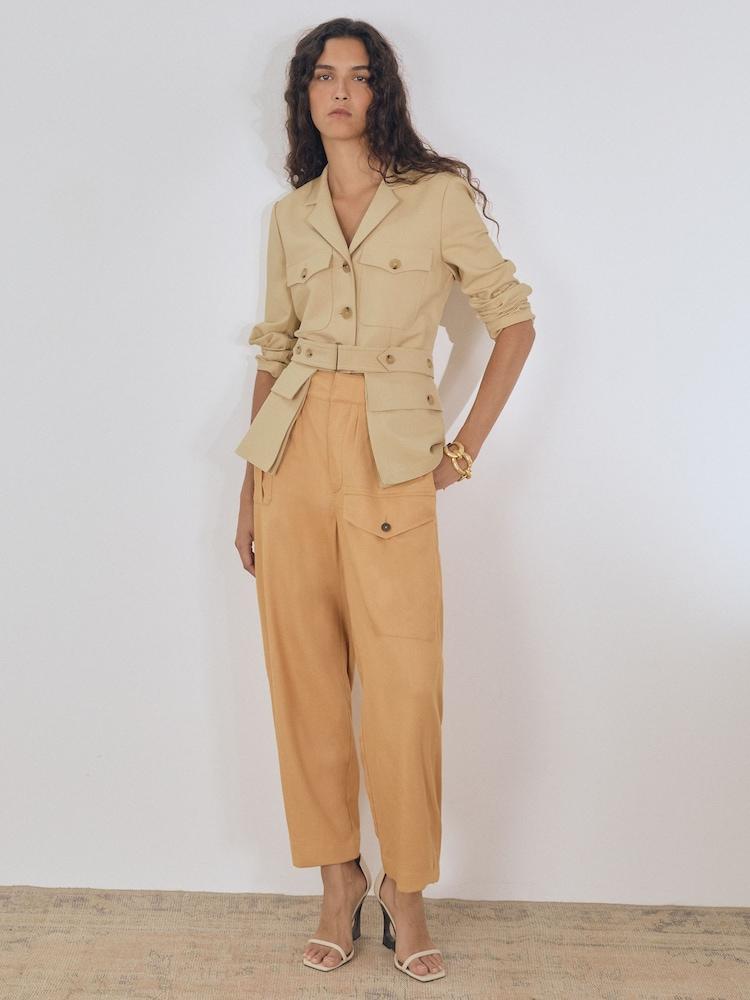 reiss Atelier Belted Utility Jacket in Neutral