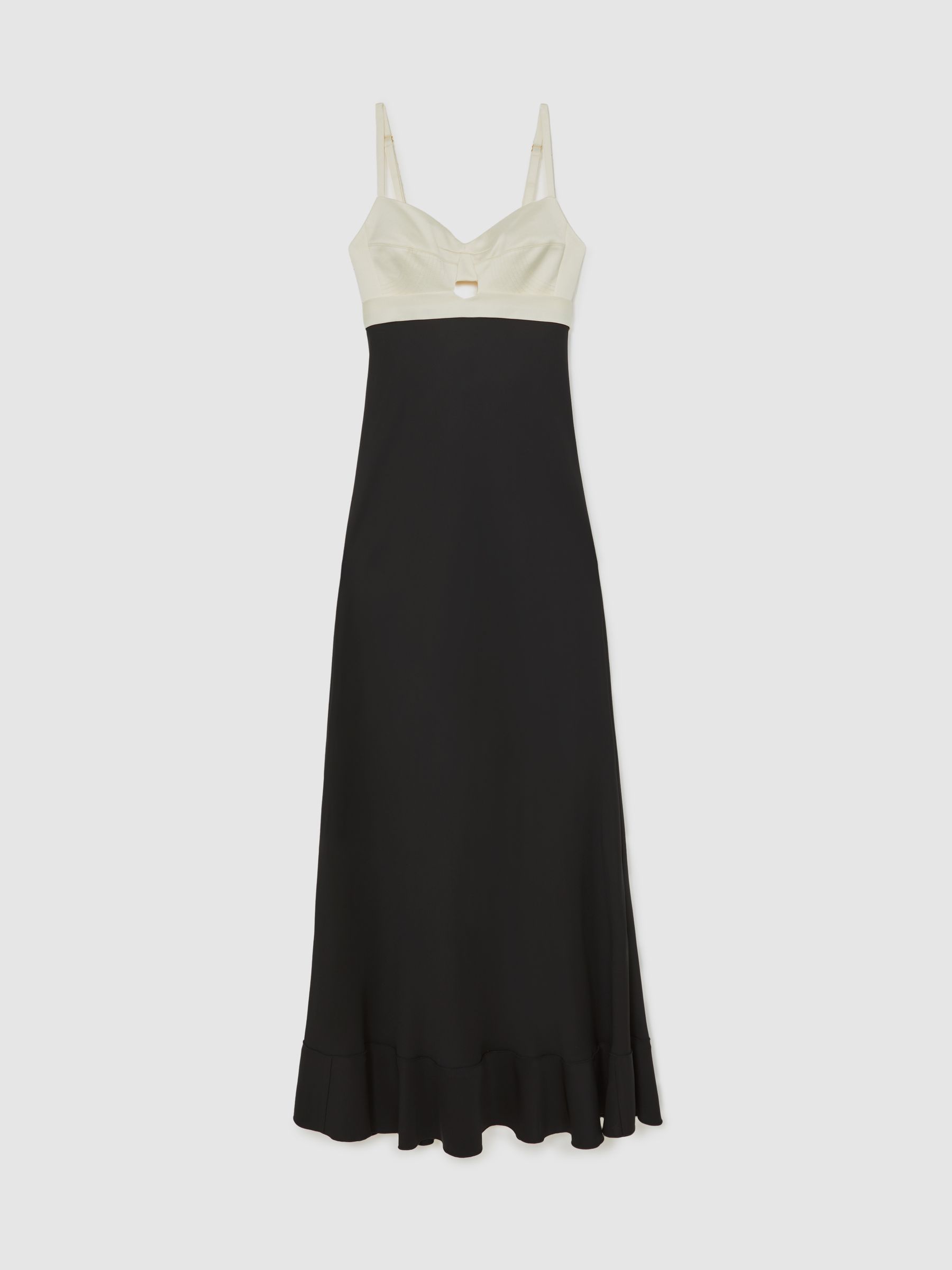 Reiss Atelier Colour-Block Maxi Dress In Black