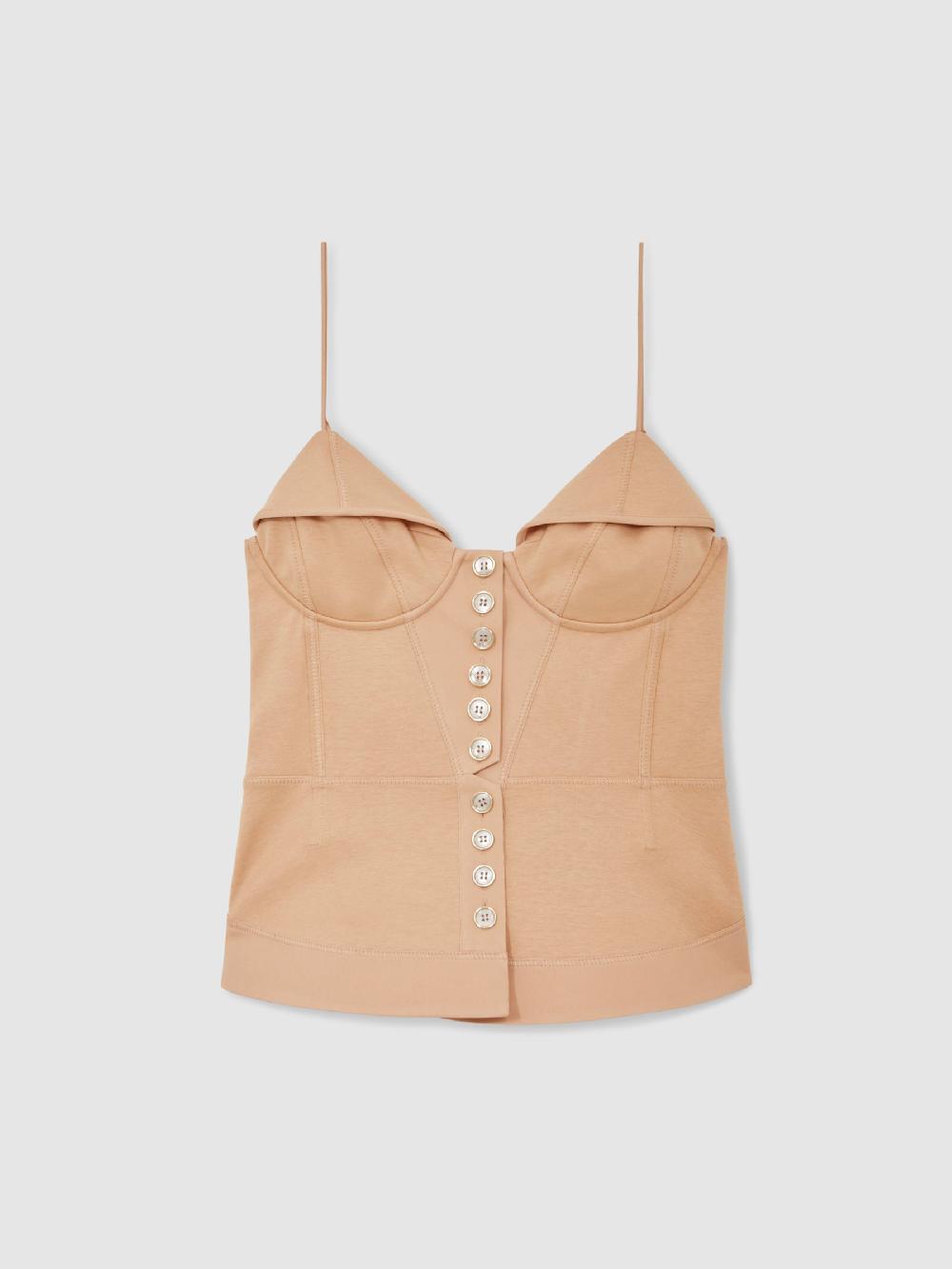 Reiss Atelier Corset Top In Neutral
