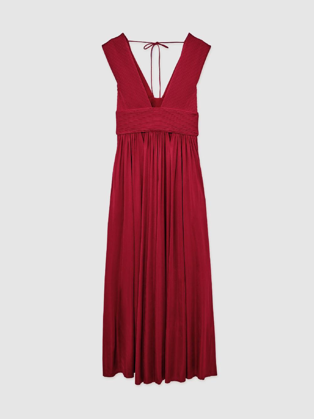 Reiss Atelier Cut-Out Pleated Maxi Dress In Red
