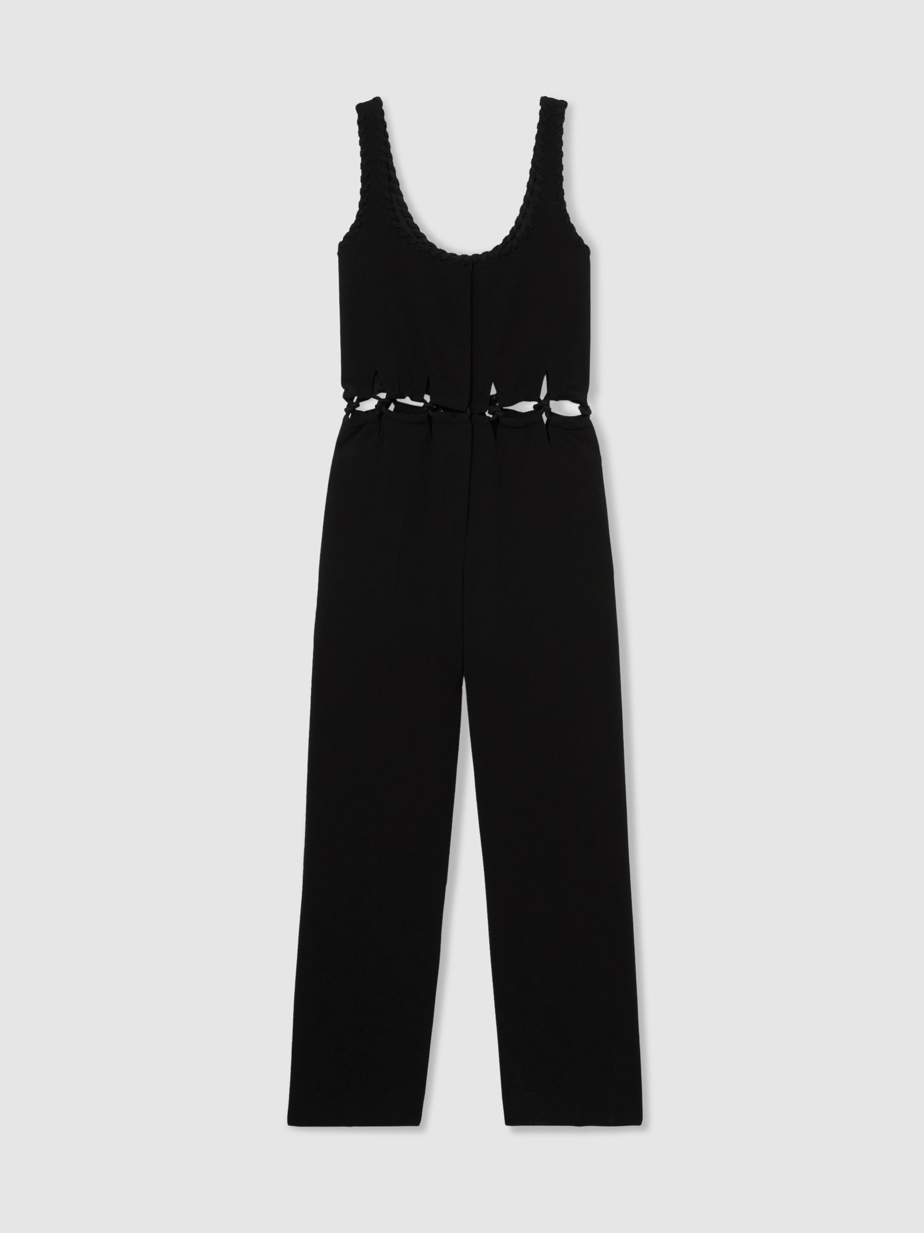 Reiss Atelier Cut-Out Waist Jumpsuit In Black