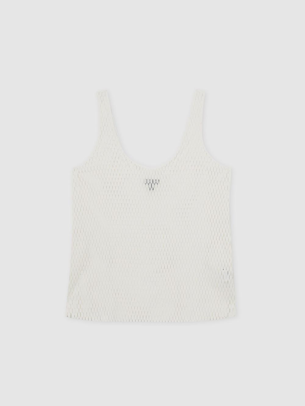 Reiss Atelier Laser-Cut Vest Top In Cream