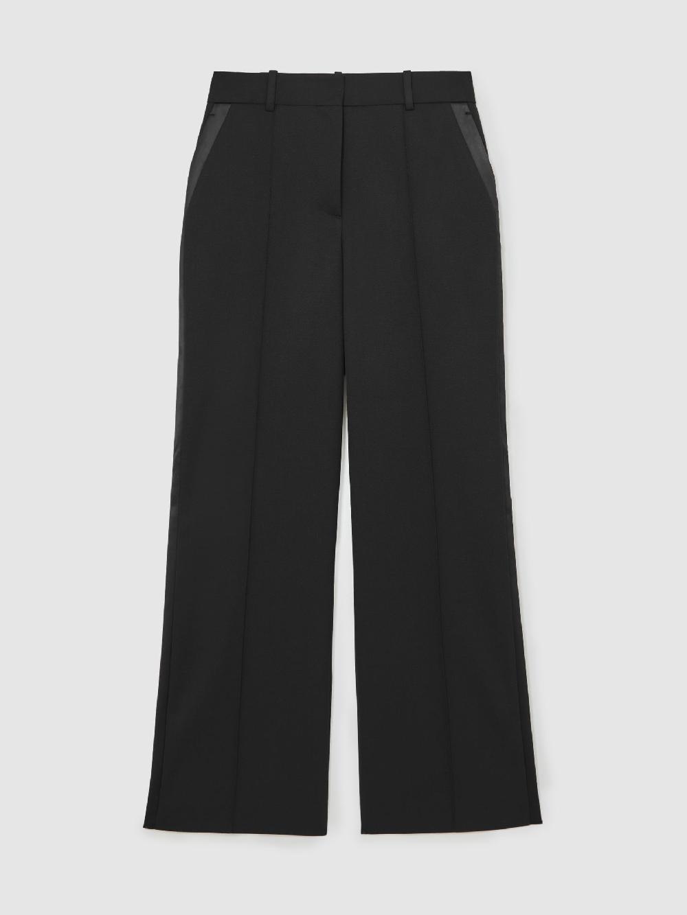 Reiss Atelier Wide-Leg Tuxedo Trousers In Black