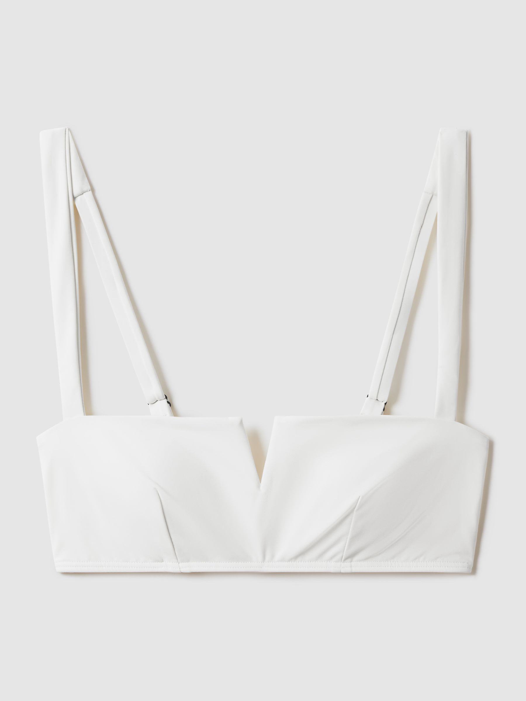 Reiss Bondi Born Notch Bikini Top In Pearl