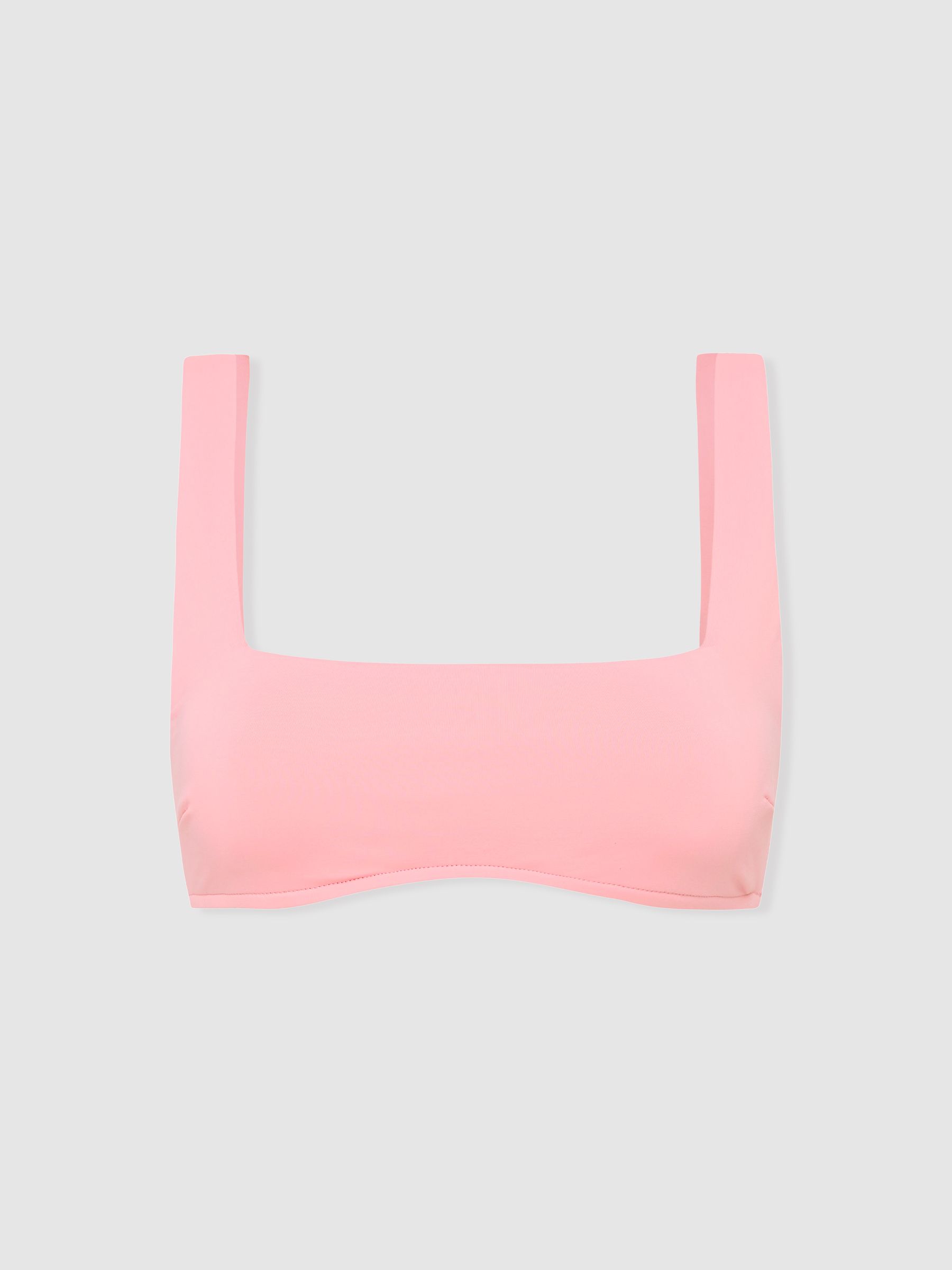 Reiss Bondi Born Square Neck Bikini Top In Pink