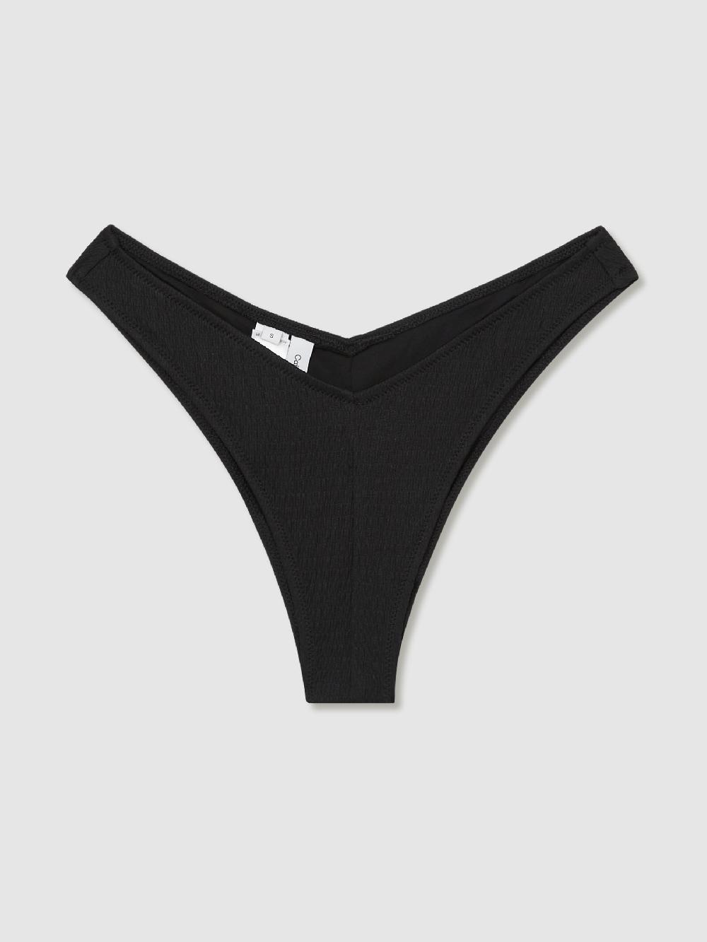 Reiss Calvin Klein Crinkle Bikini Bottoms In Black