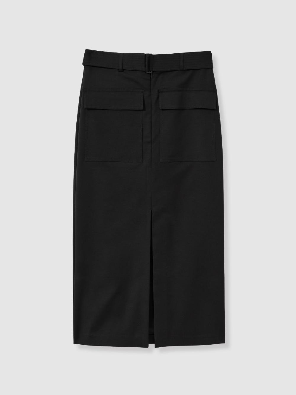 Reiss Cargo Pencil Skirt With Cotton In Black