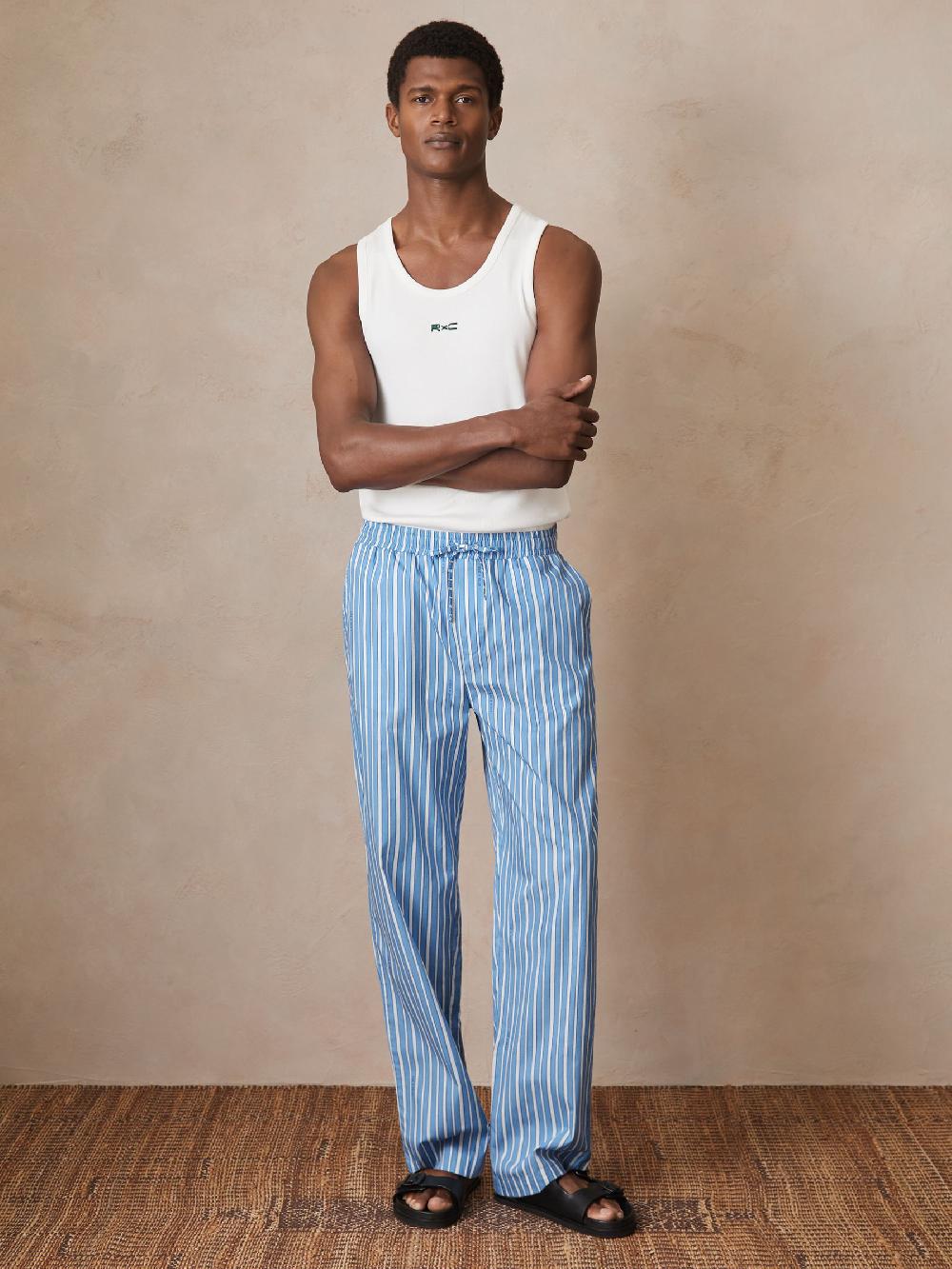 Reiss Reiss | Ché Poplin Stripe Trousers In Bright Blue/White