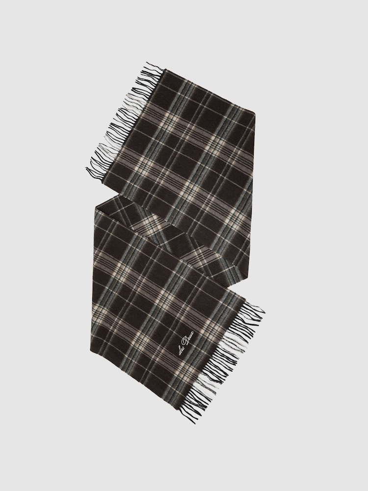 reiss Check Wool Scarf in Delicioso