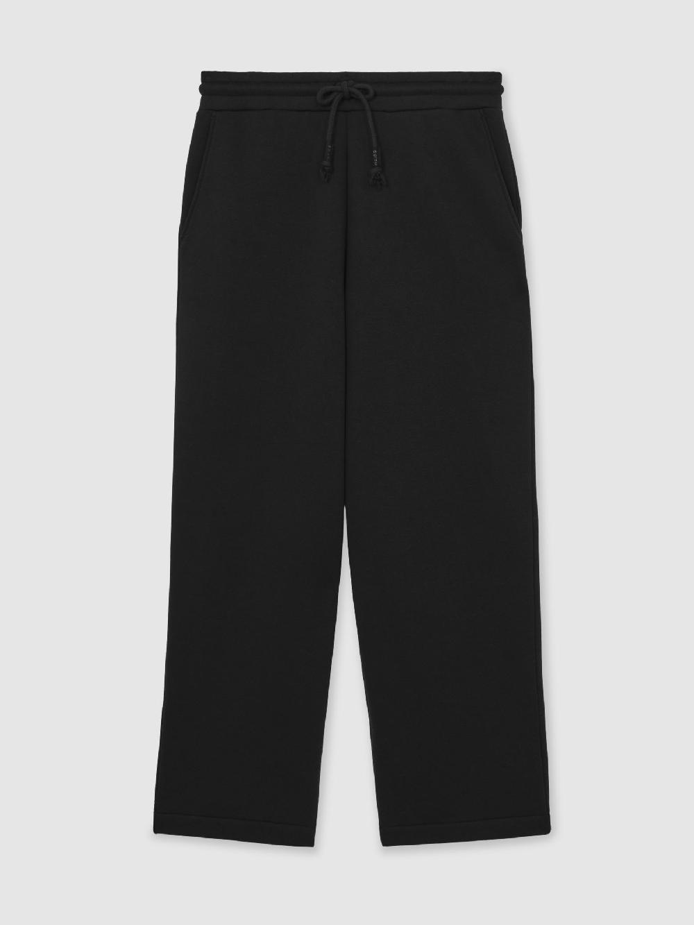 Reiss Cotton-Blend Fleece-Back Joggers In Black