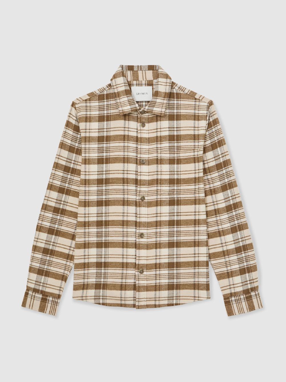 Reiss Cotton Check Overshirt In Irish Cream