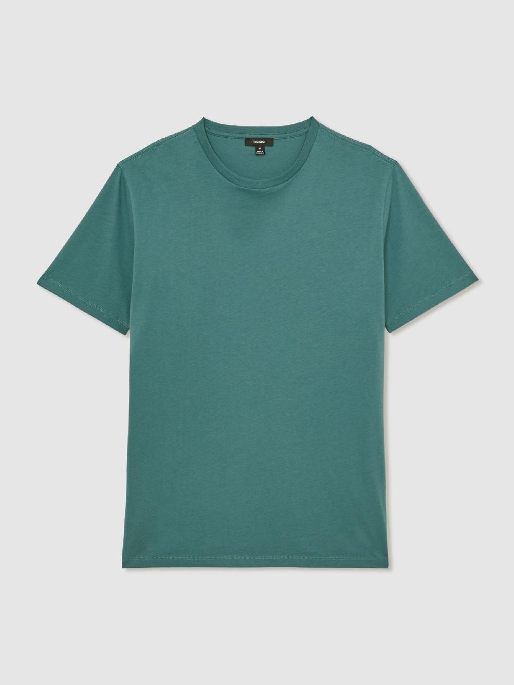 Reiss Cotton Crew-Neck T-Shirt In Seafoam Green