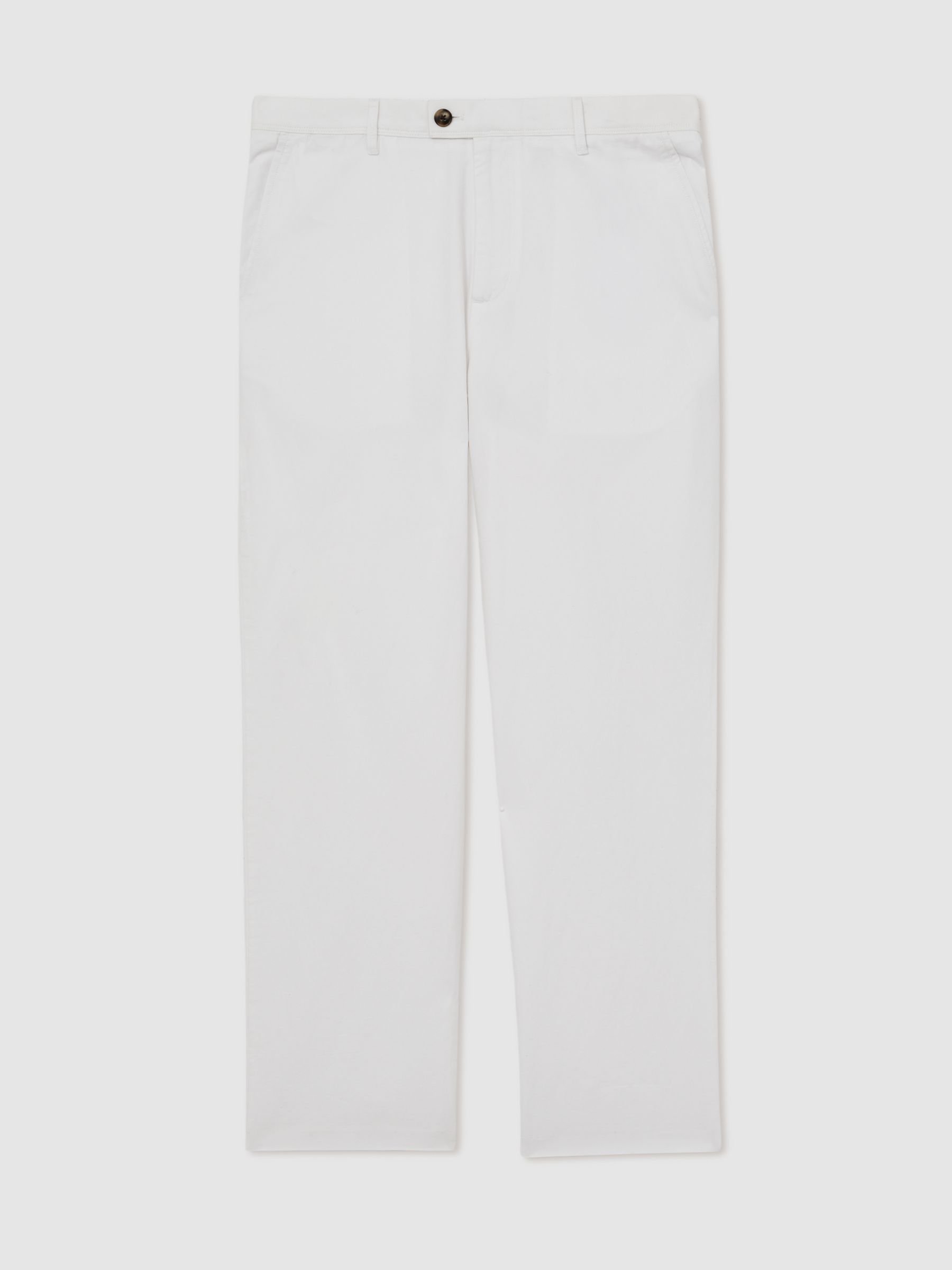 Reiss Cotton-Linen Relaxed-Fit Trousers In White
