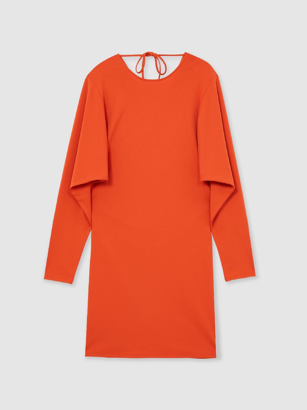 Reiss Cowl Back Mini Dress In Orange