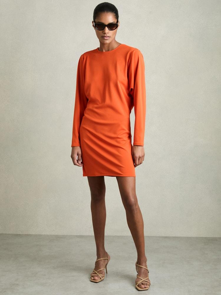 reiss Cowl Back Mini Dress in Orange