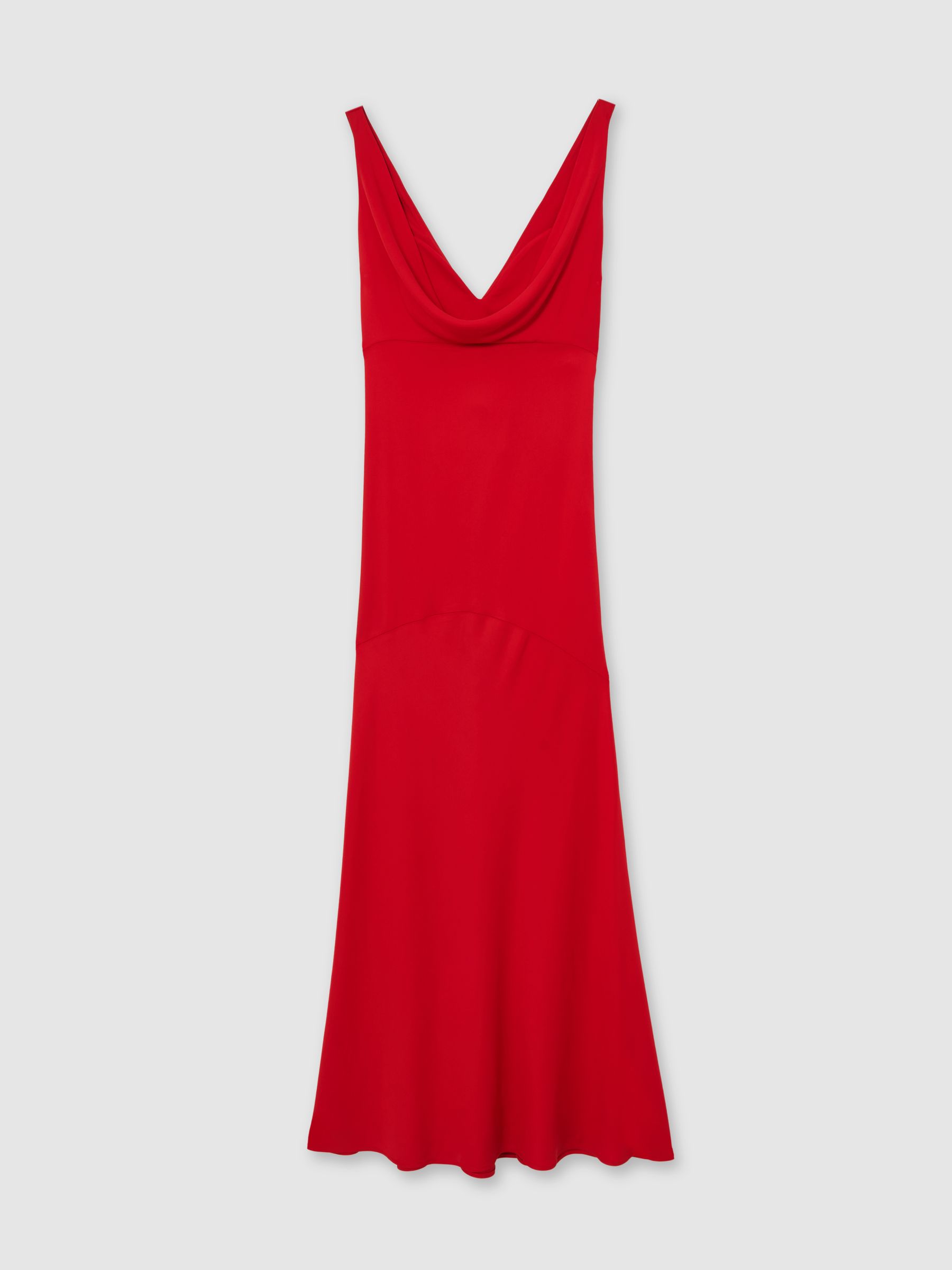 Reiss Cowl-Neck Sleeveless Maxi Dress In Red