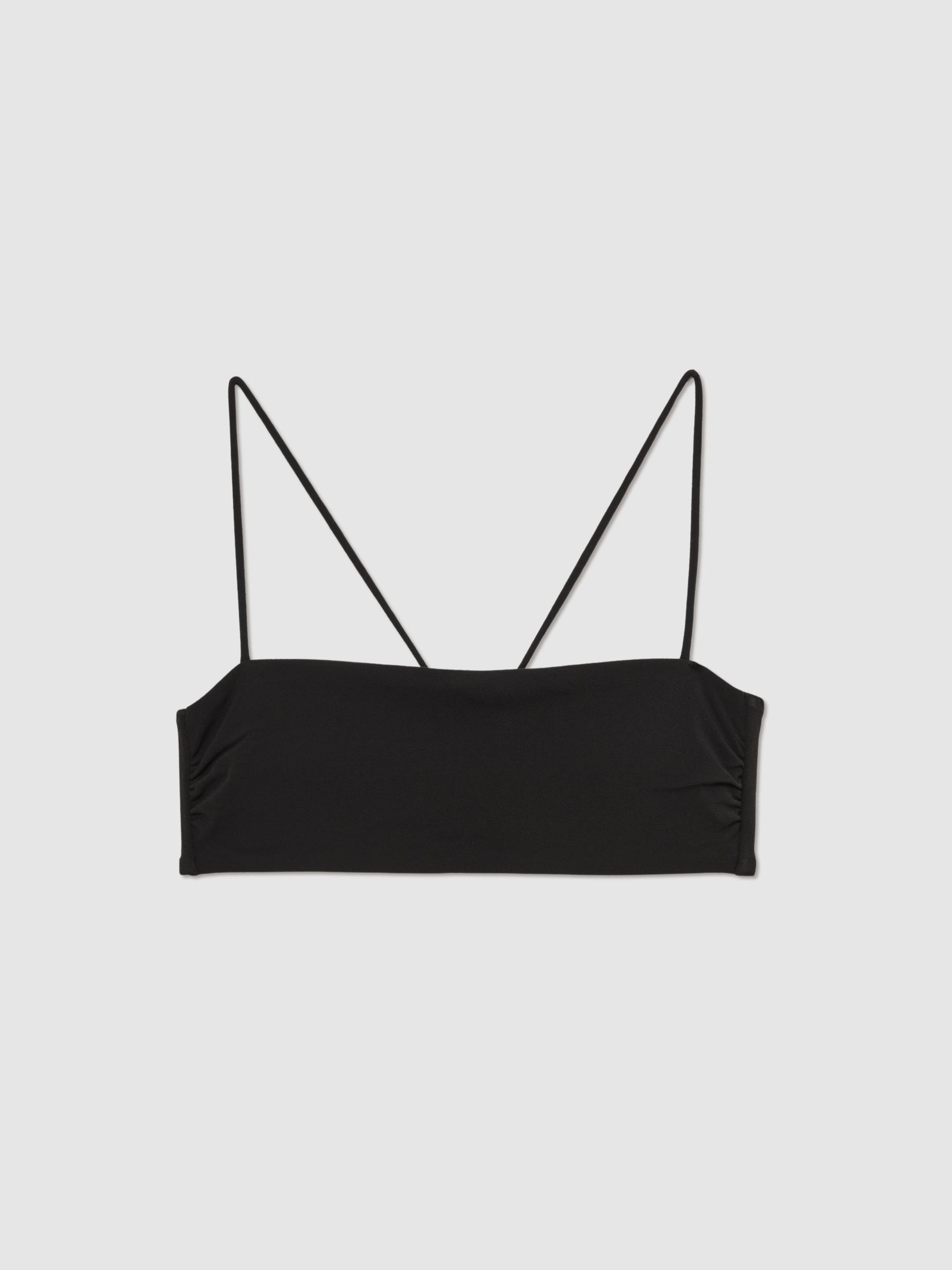 Reiss Crepe Bandeau Bikini Top In Black