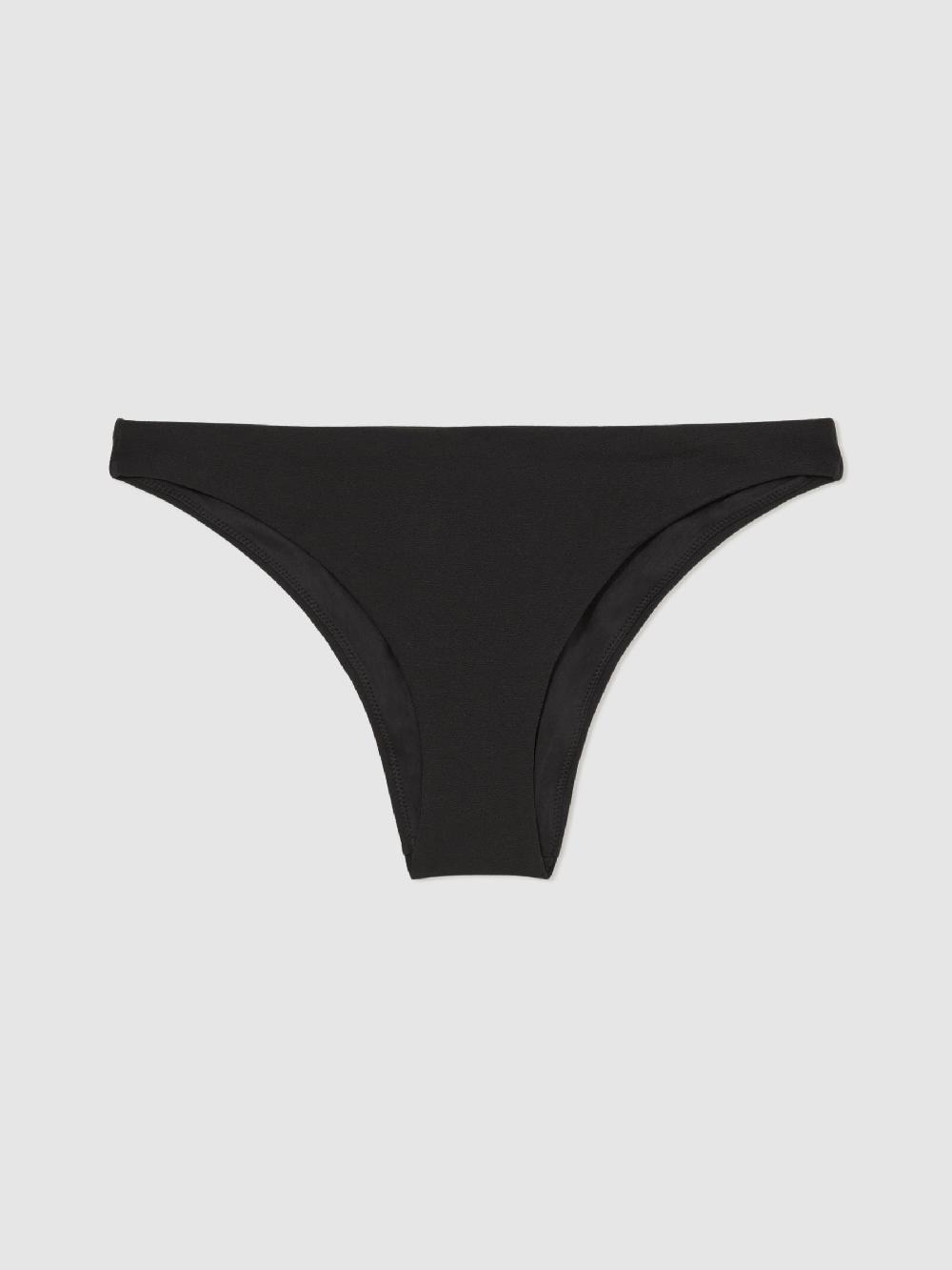 Reiss Crepe Bikini Bottoms In Black