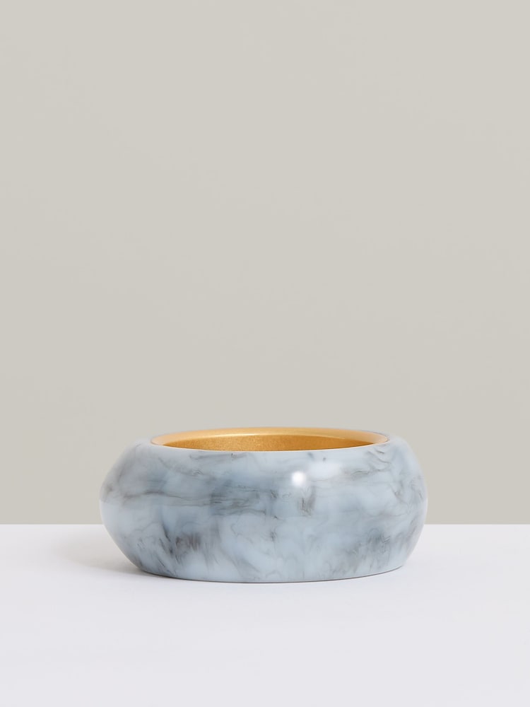 reiss Curve Marble Bangle in Gold Tone