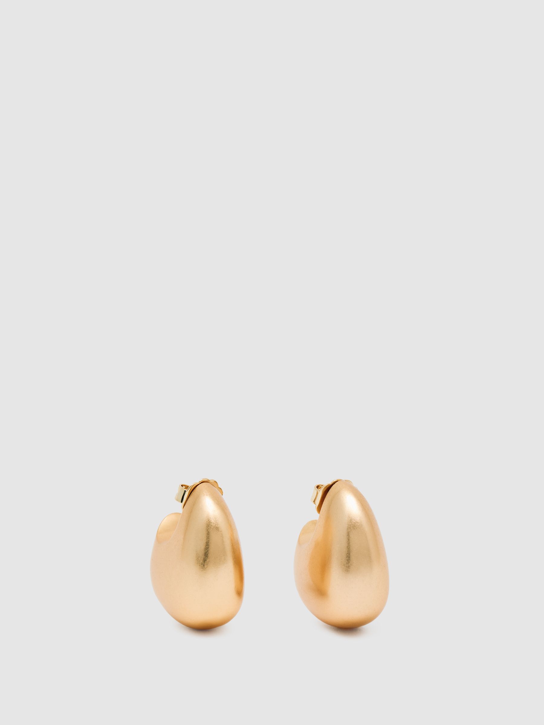 Reiss Curve Scoop Earrings In Gold Tone