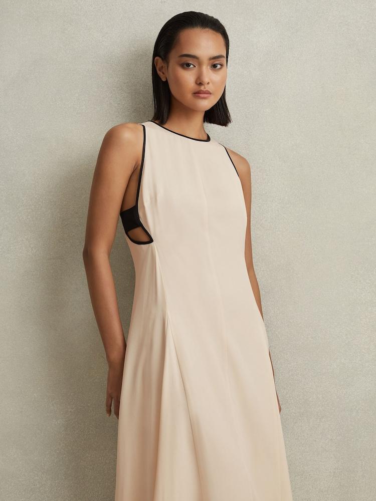 reiss Cut-Out Maxi Dress in White
