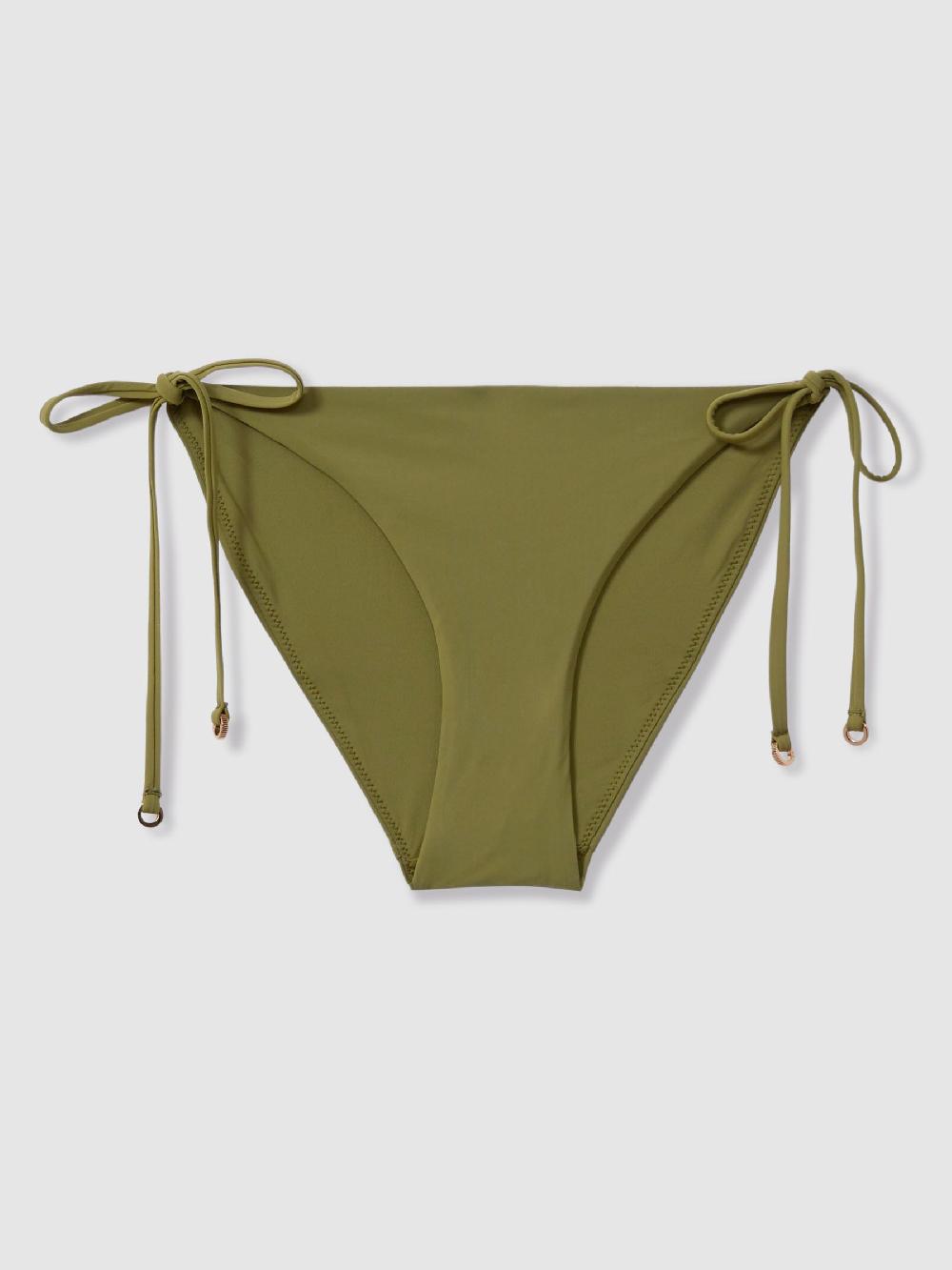 Reiss Daniella Olive Side Tie Bikini Bottoms
