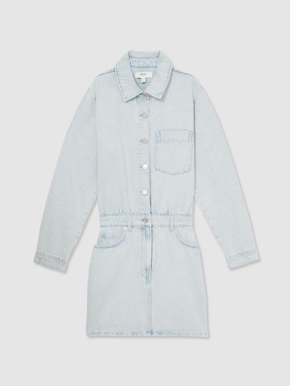 Reiss Denim Mini Dress In Indigo
