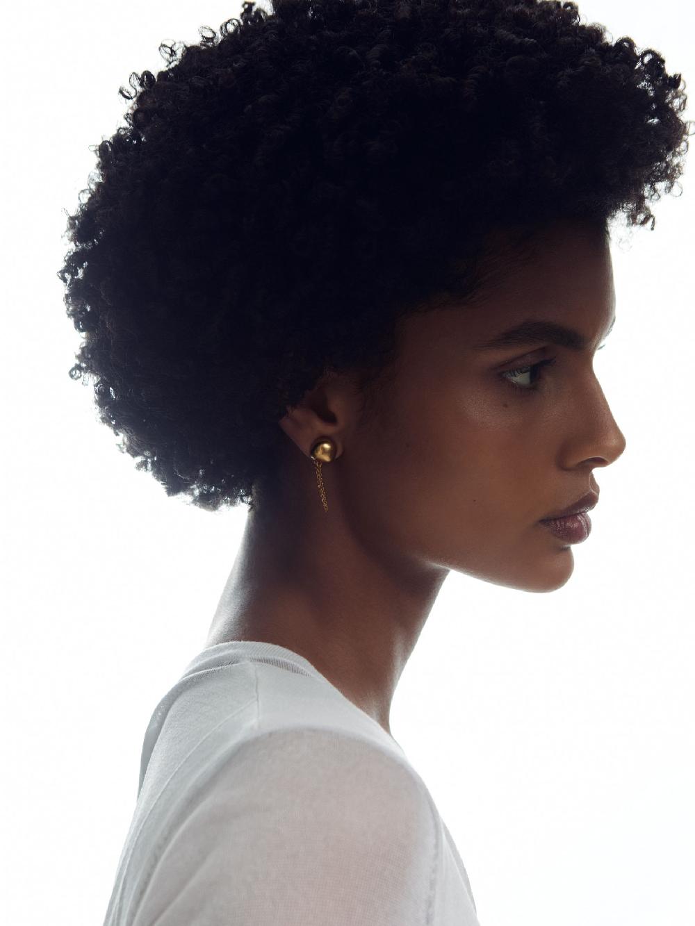 Reiss Double Stud Earrings In Gold