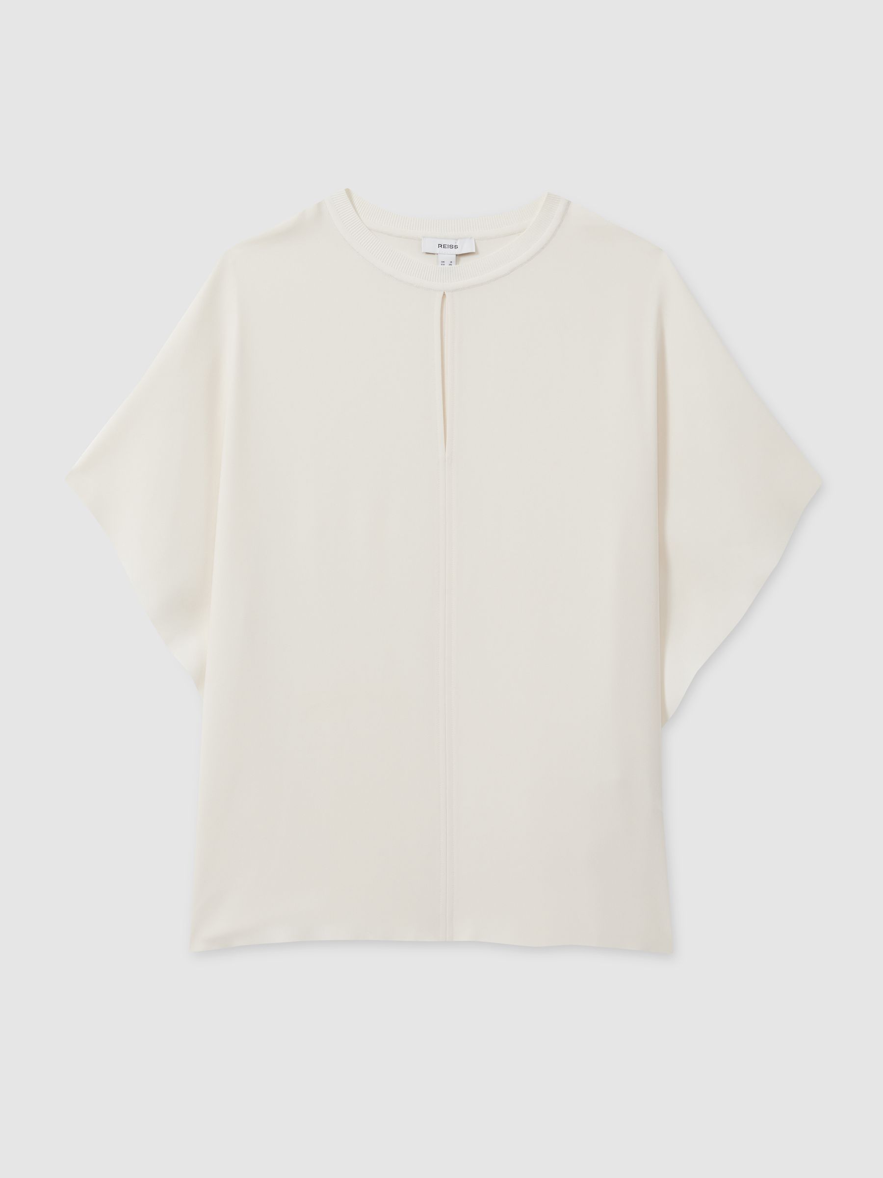 Reiss Draped Sleeve Top In Ivory