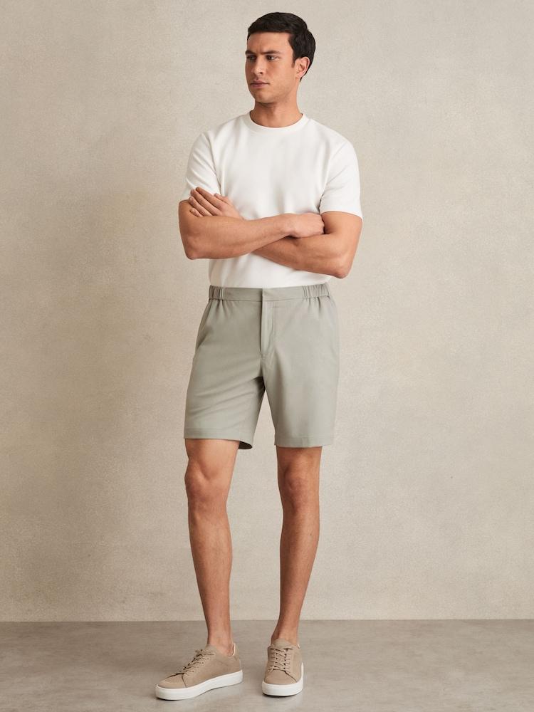 reiss Drawstring Chino Shorts in Sage Green