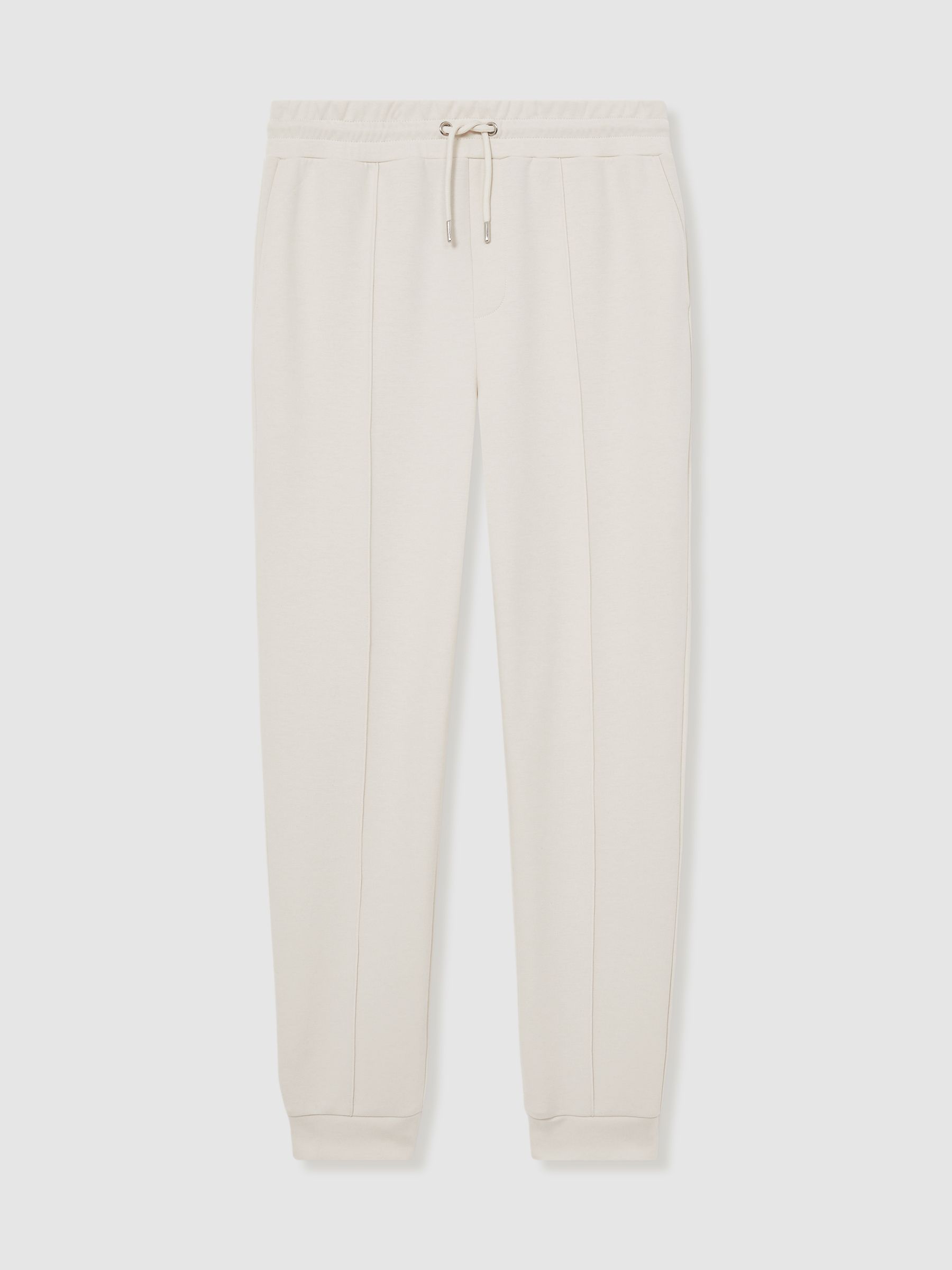 Reiss Drawstring Jersey Joggers In Off White
