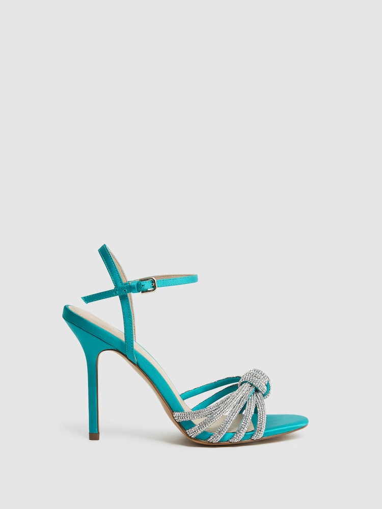 reiss Embellished Heeled Sandals in Blue