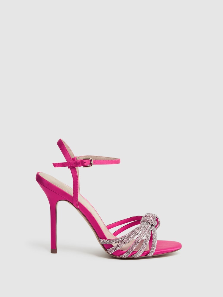 reiss Embellished Heeled Sandals in Pink