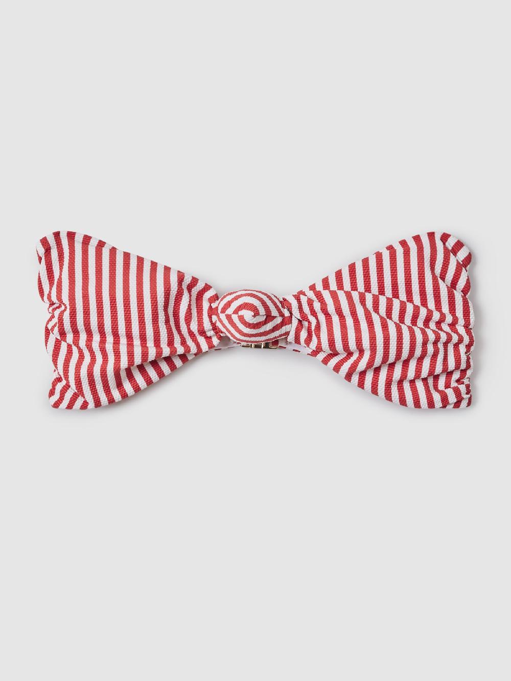 Reiss FELLA Bandeau Knot Bikini Top In Red Stripe
