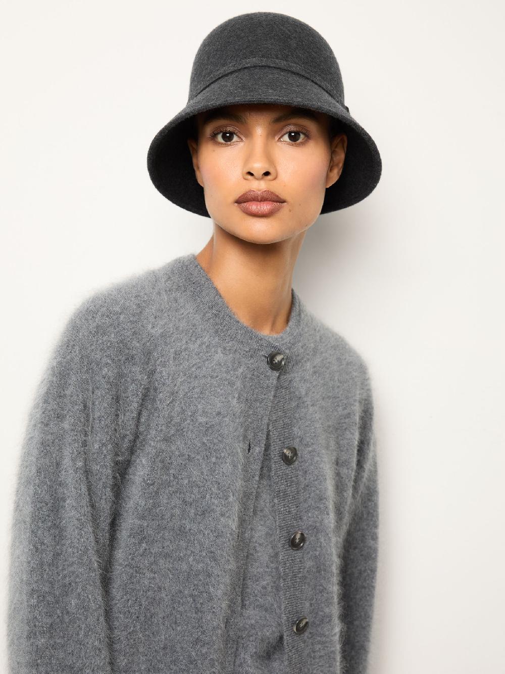 Reiss Felted-Wool Bucket Hat In Grey