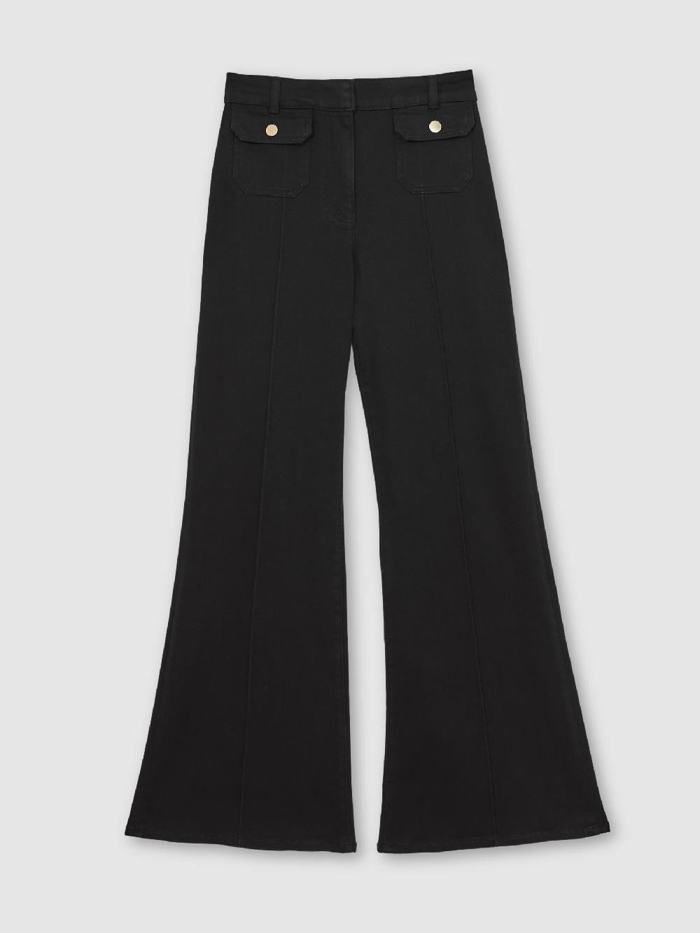 Reiss Flared Pocket-Detail Jeans In Black