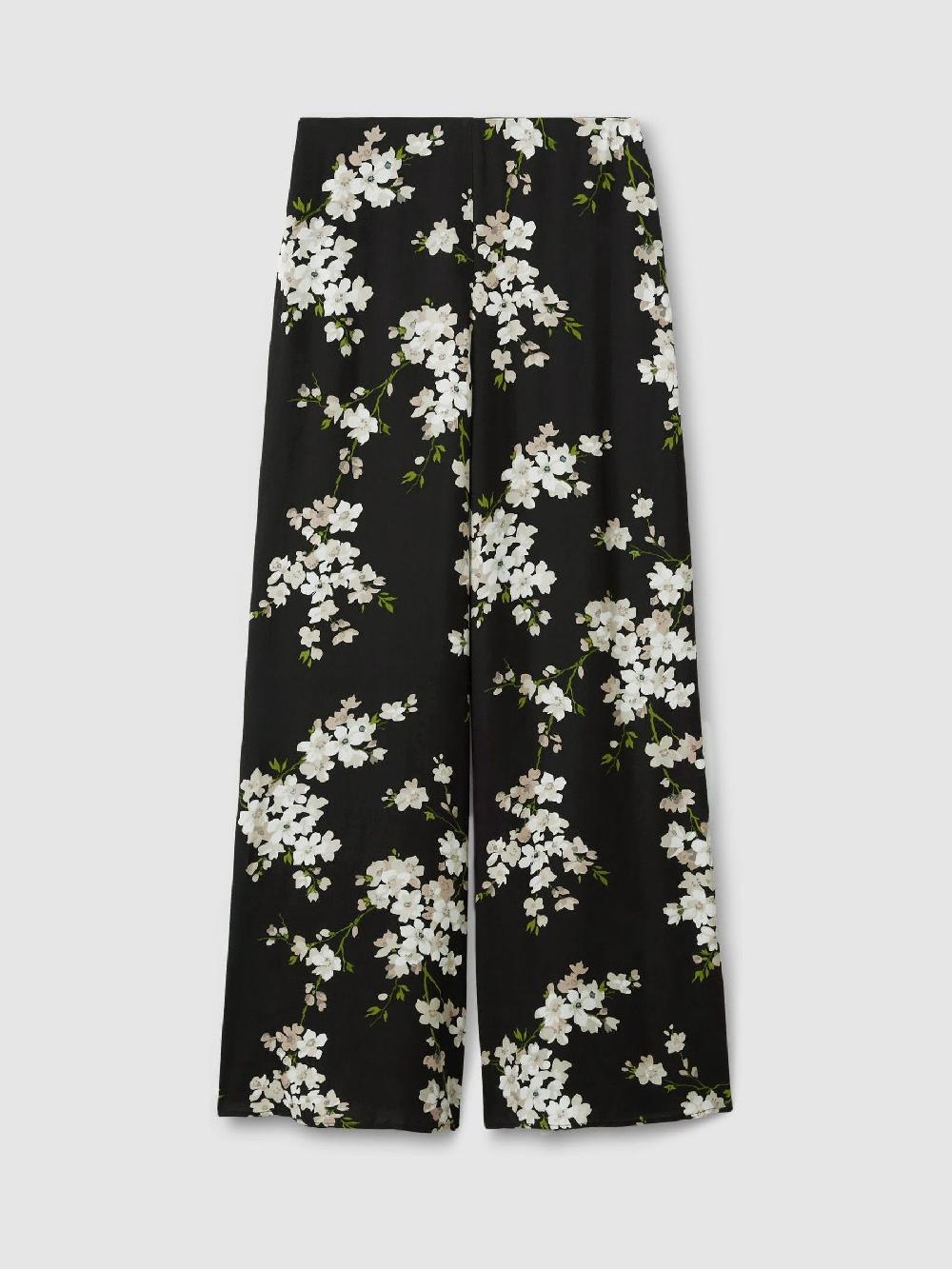 Reiss Florere High Rise Wide Leg Trousers In Black