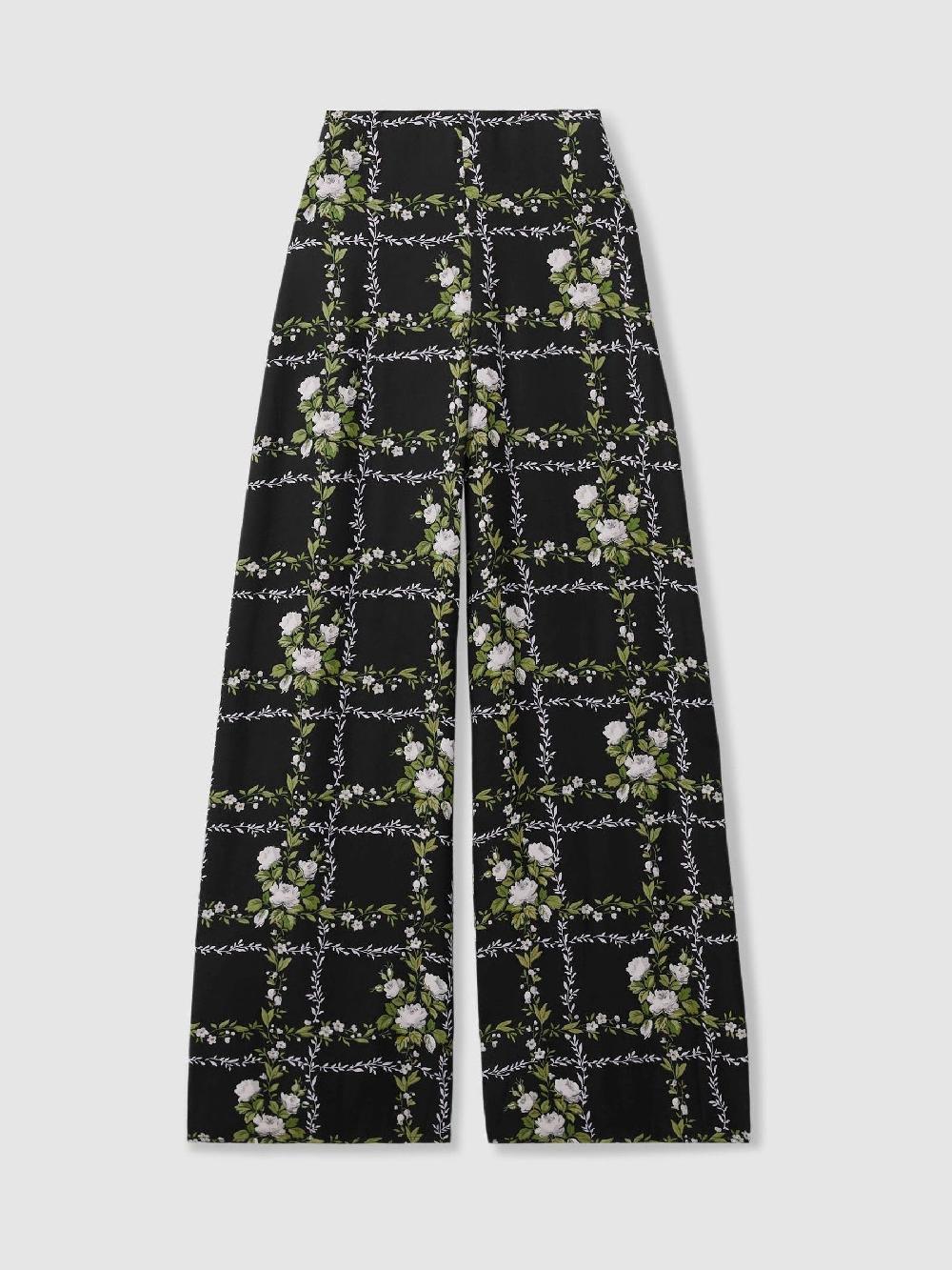 Reiss Florere High Rise Wide Leg Trousers In Black