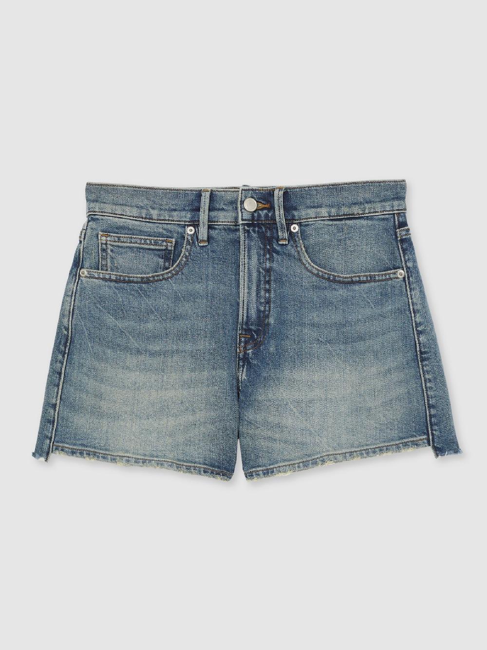 Reiss Good American Denim Shorts In Indigo Blue
