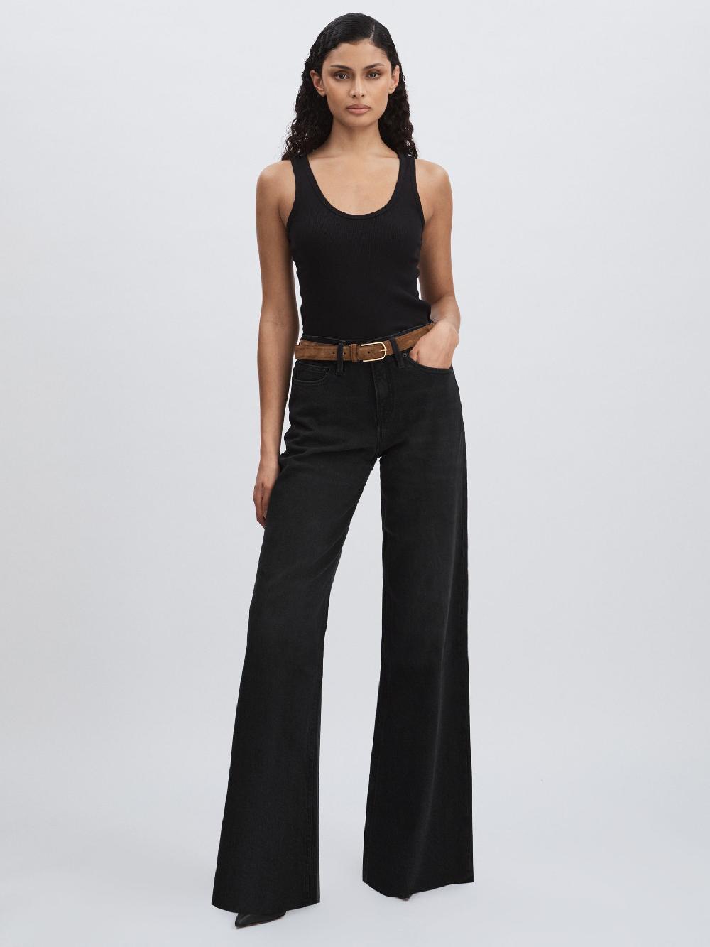 Reiss Good American Petite Relaxed Jeans In Black