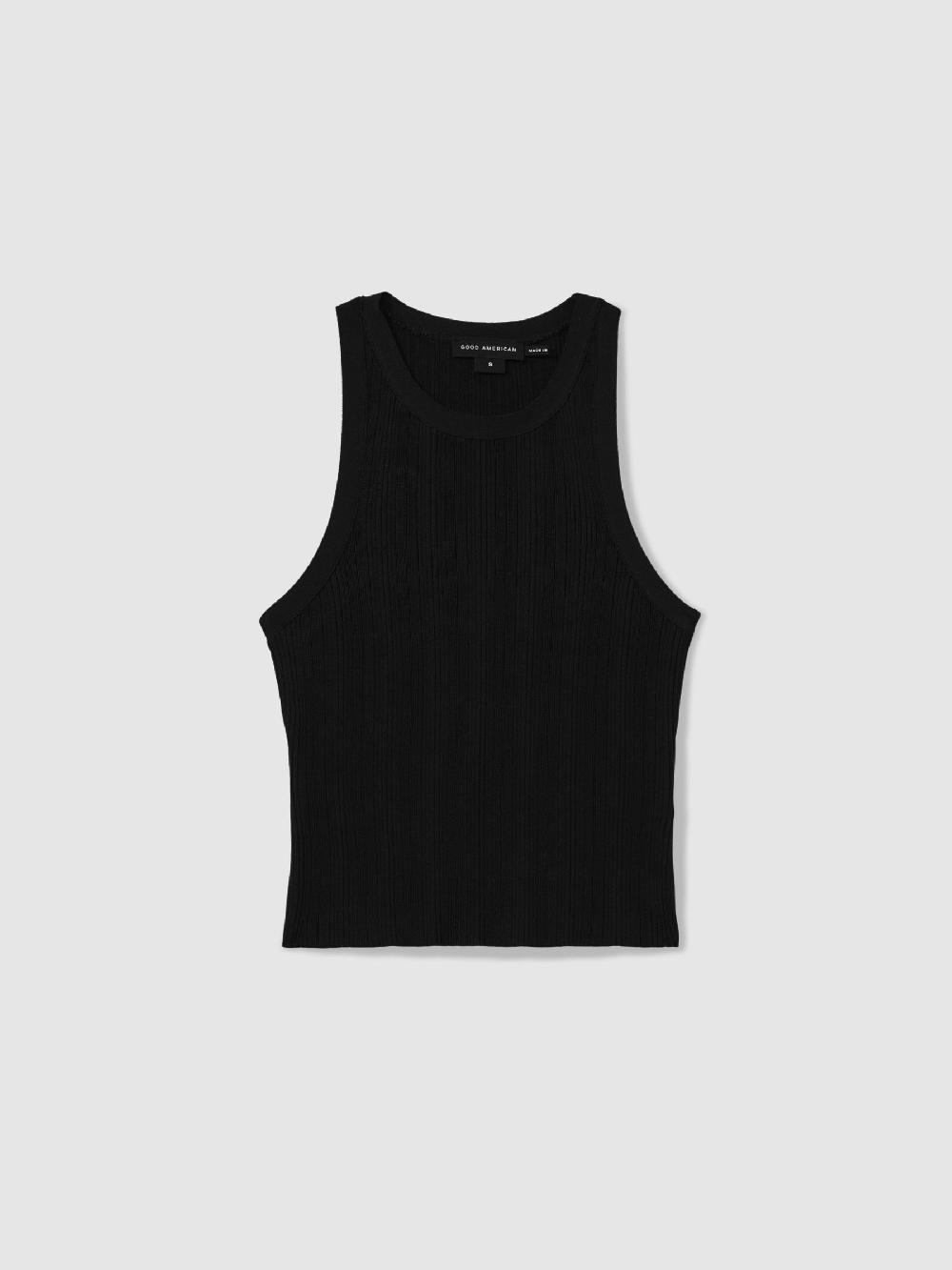 Reiss Good American Ribbed Vest In Black