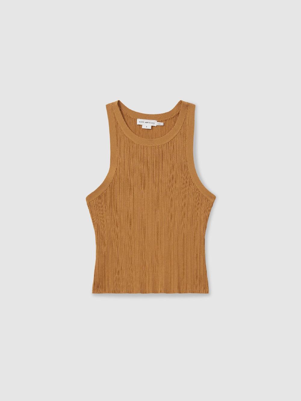 Reiss Good American Ribbed Vest In Tan