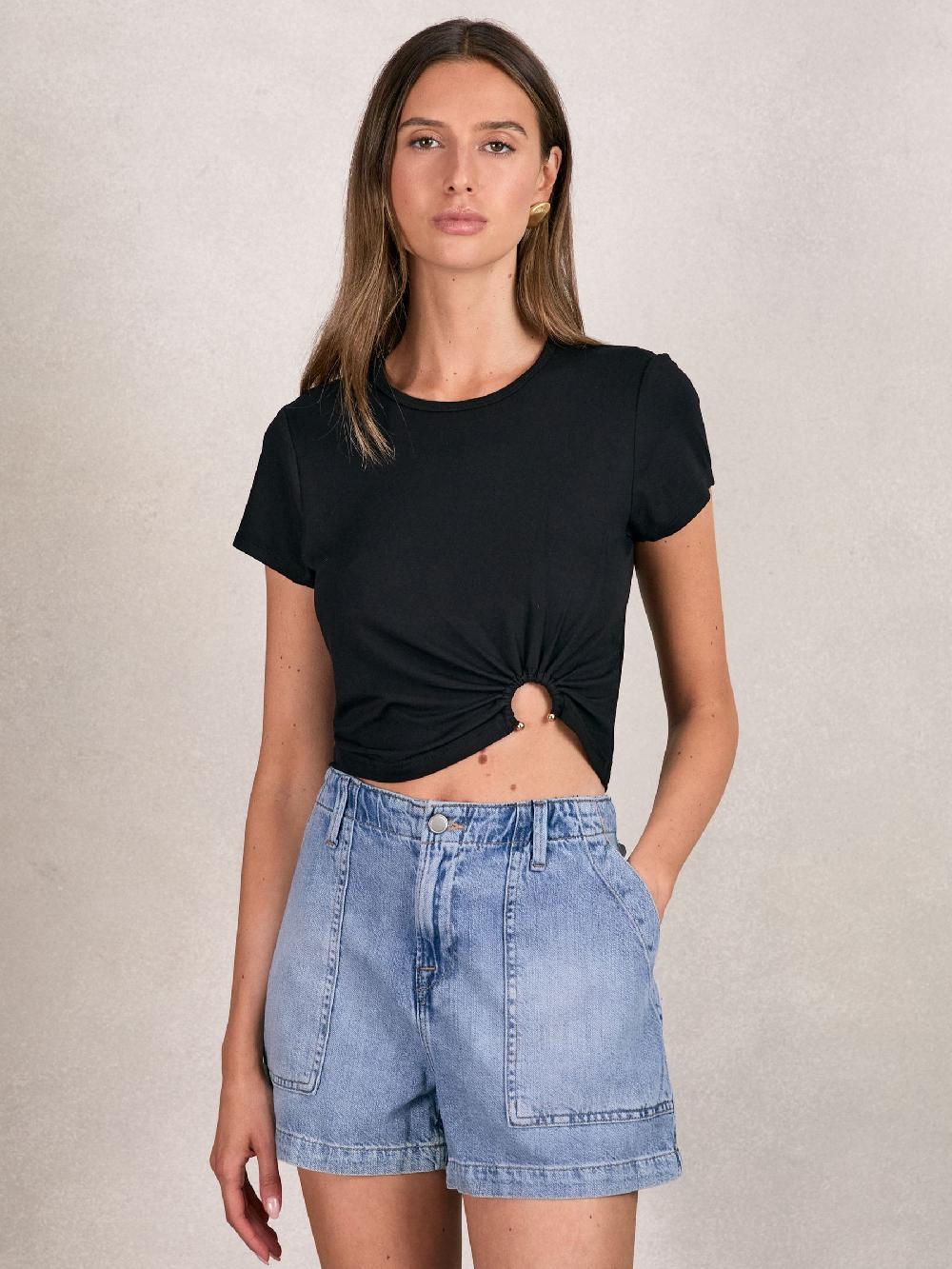 Reiss Good American Stretch Jersey Top In Black