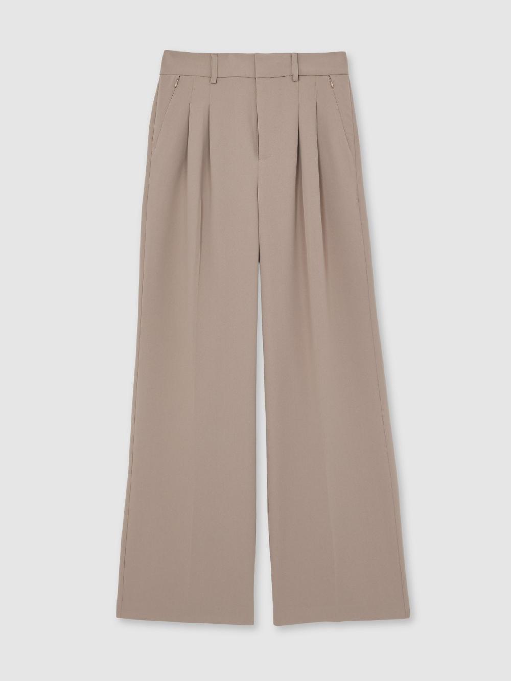 Reiss Good American Tailored Trousers In Beige