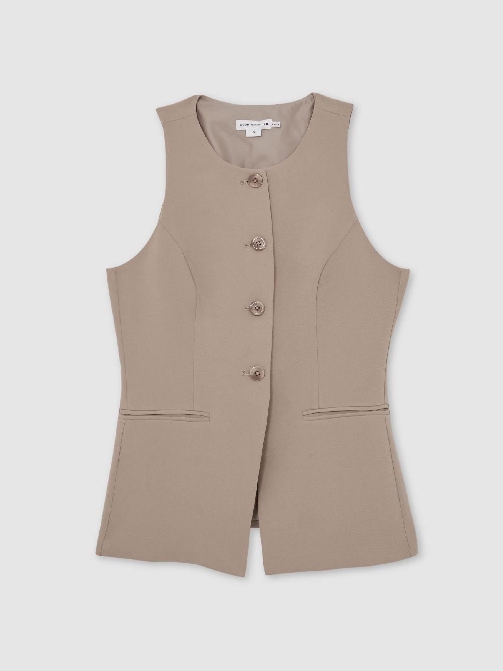 Reiss Good American Tailored Vest In Beige
