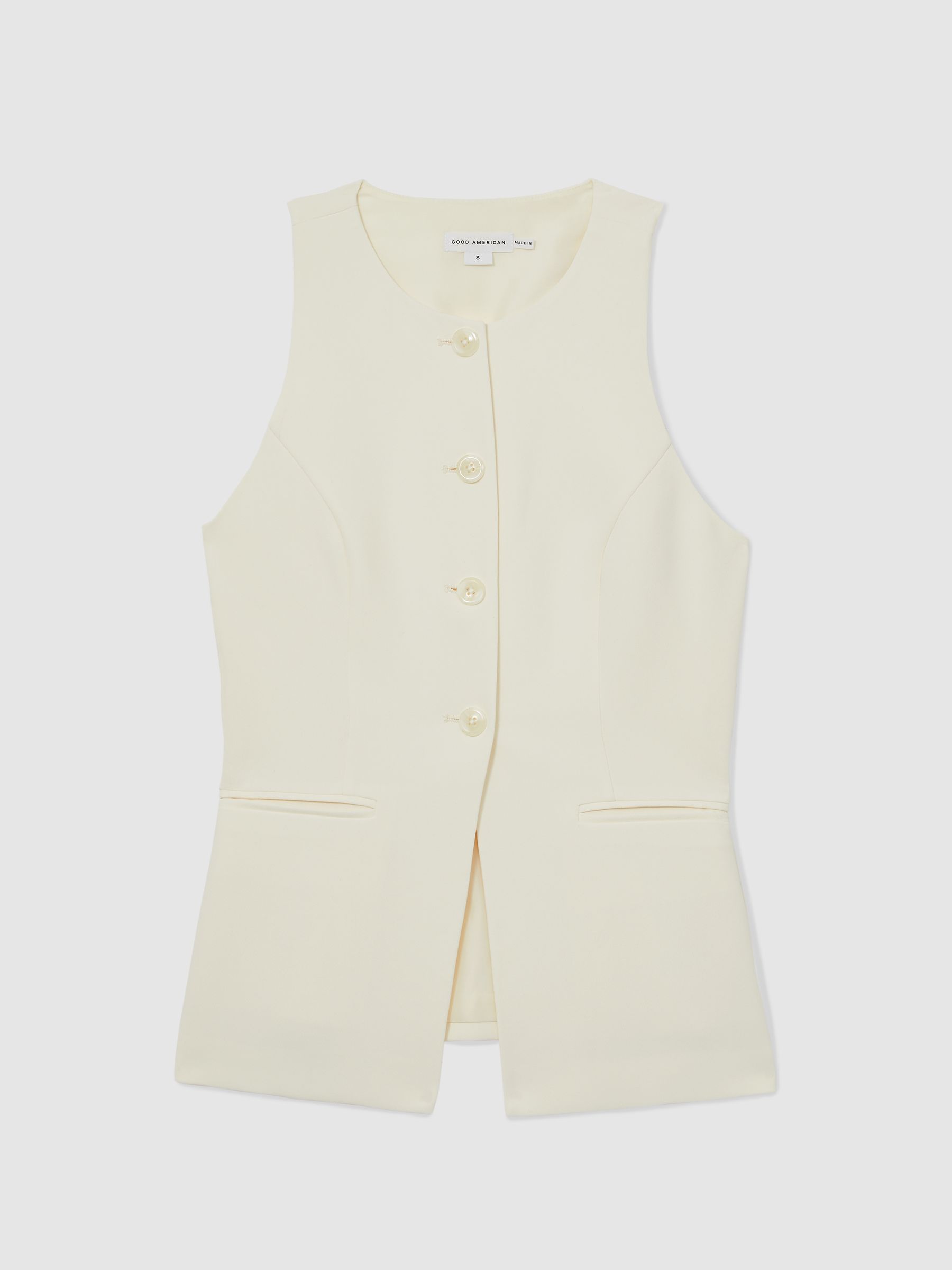 Reiss Good American Tailored Vest In Cream