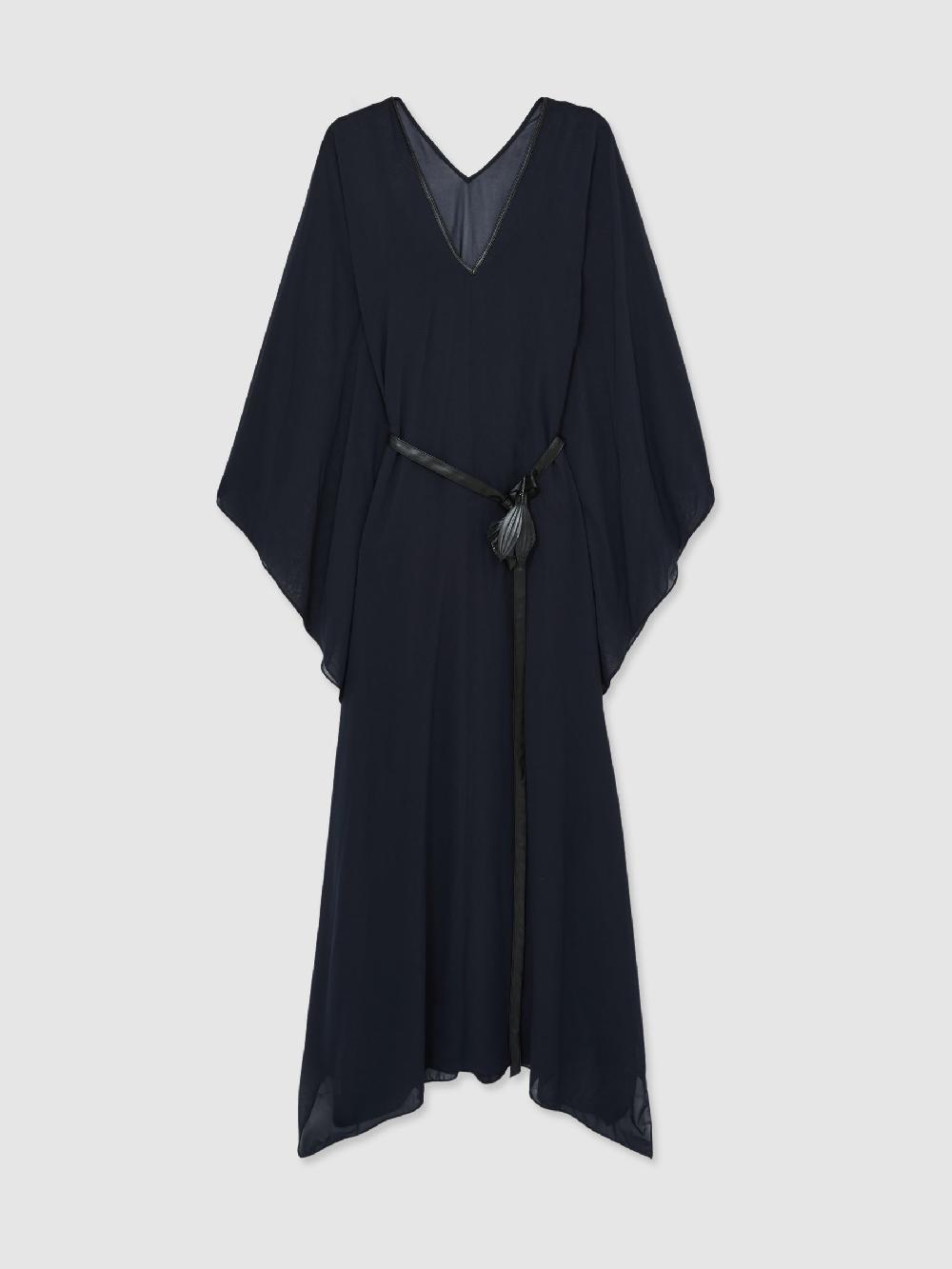 Reiss Halston Bell Sleeve Maxi Dress In Dark Navy